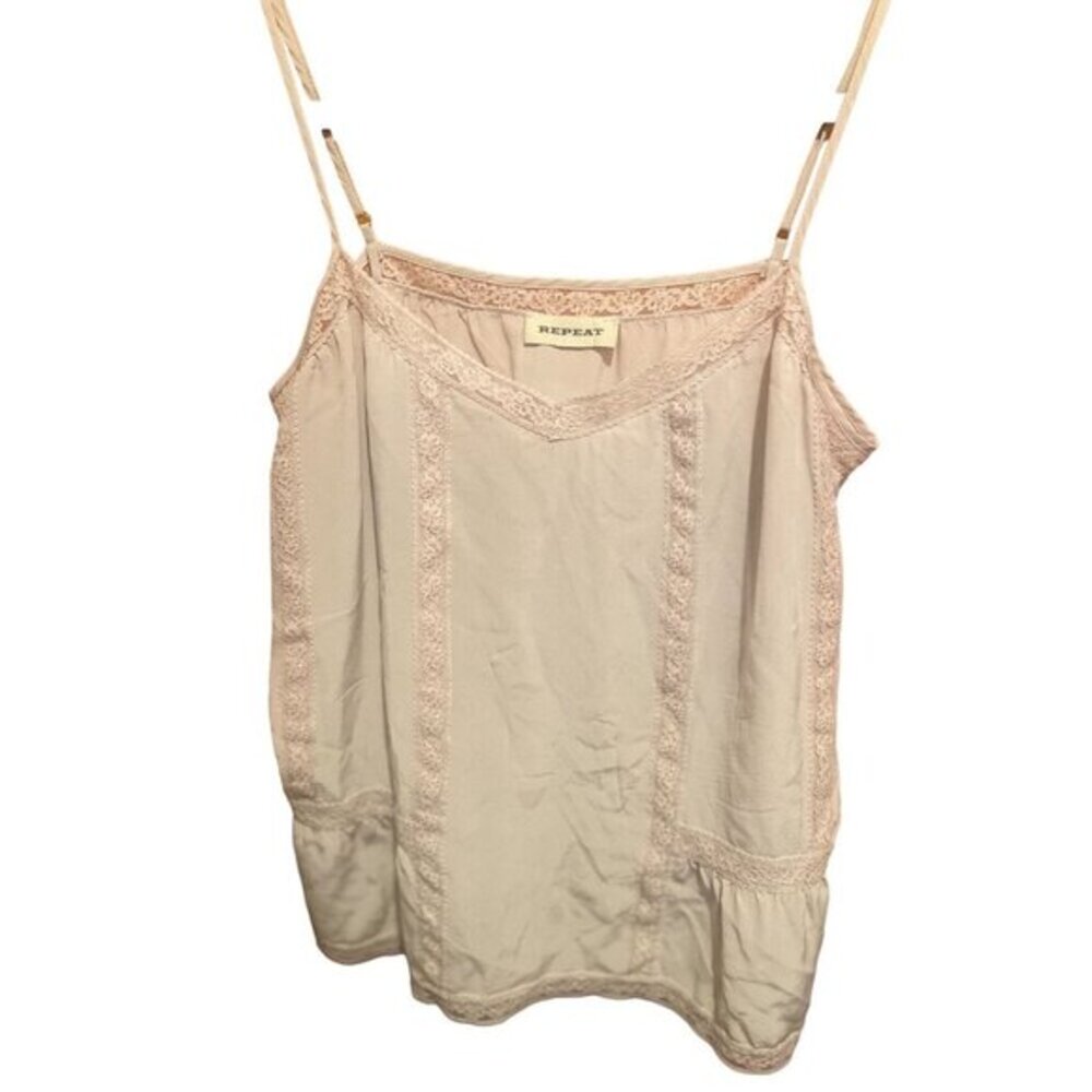 Repeat Women's Lace-Trimmed 1--% Silk‎ Camisole Top Size 36